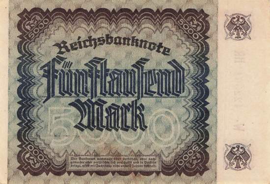 5000 Mark  ro.80a HR 1922
